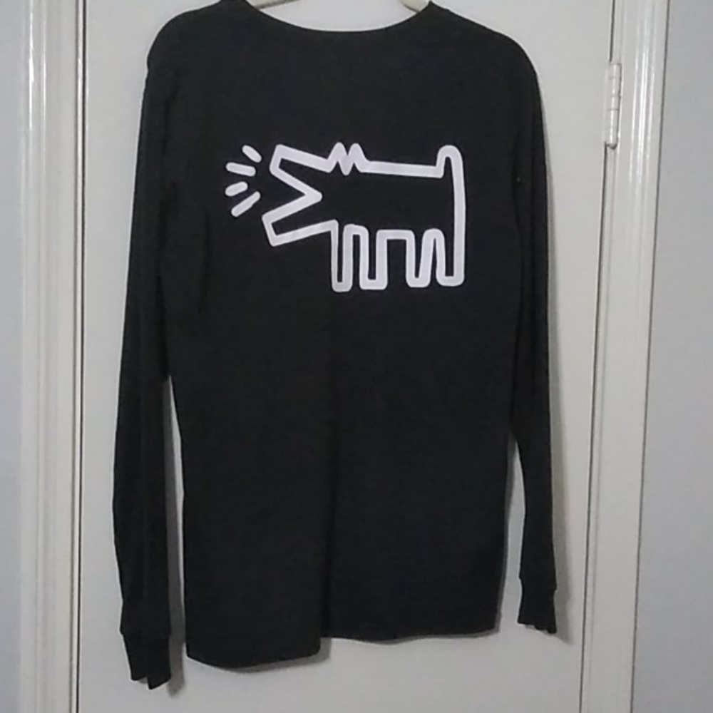 NWT! Keith Haring Black & White Barking Dog Long Sleeve